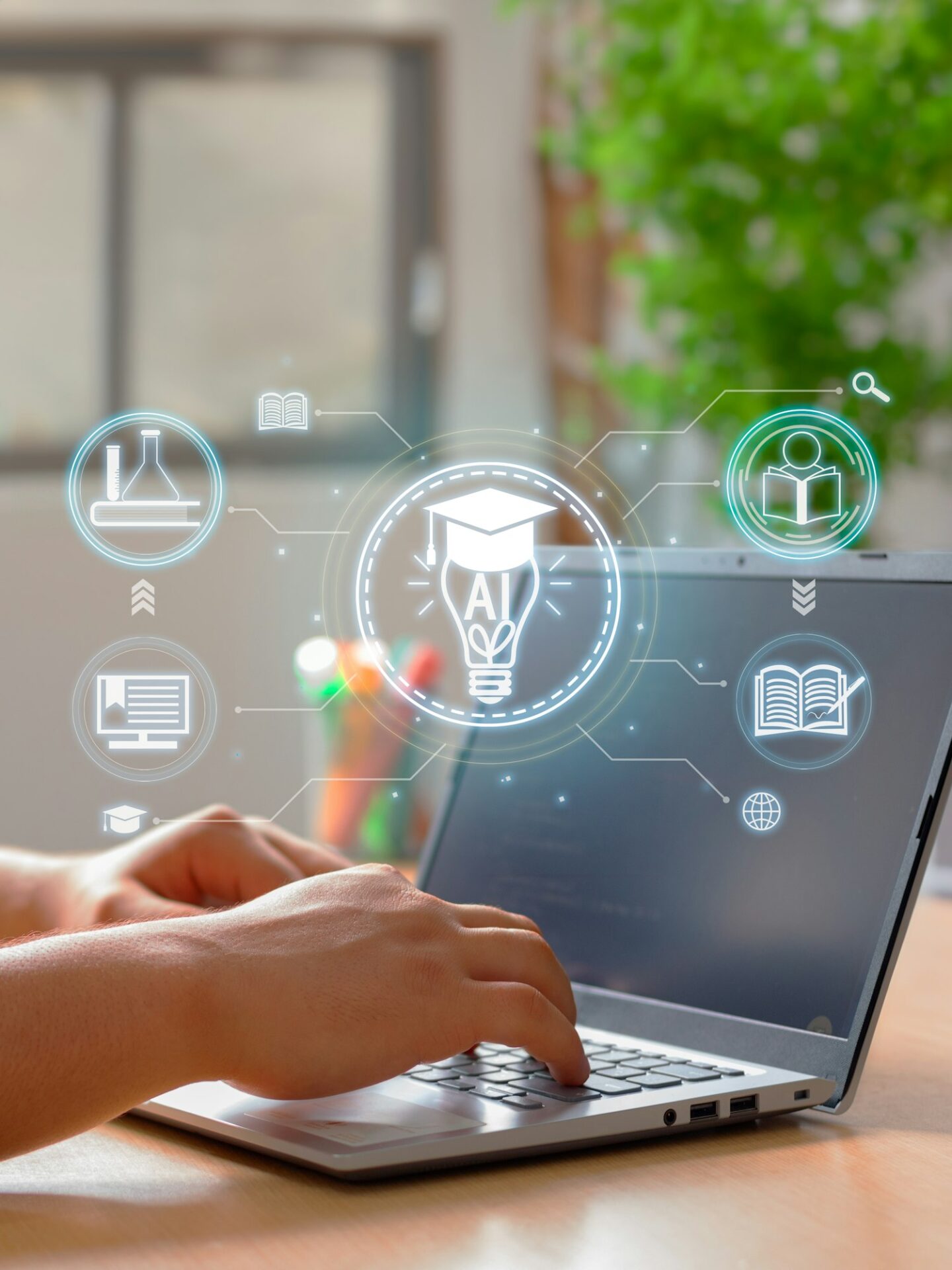 Vertical photo on Educational and Research-Focused AI: Collaborative Learning with Technology